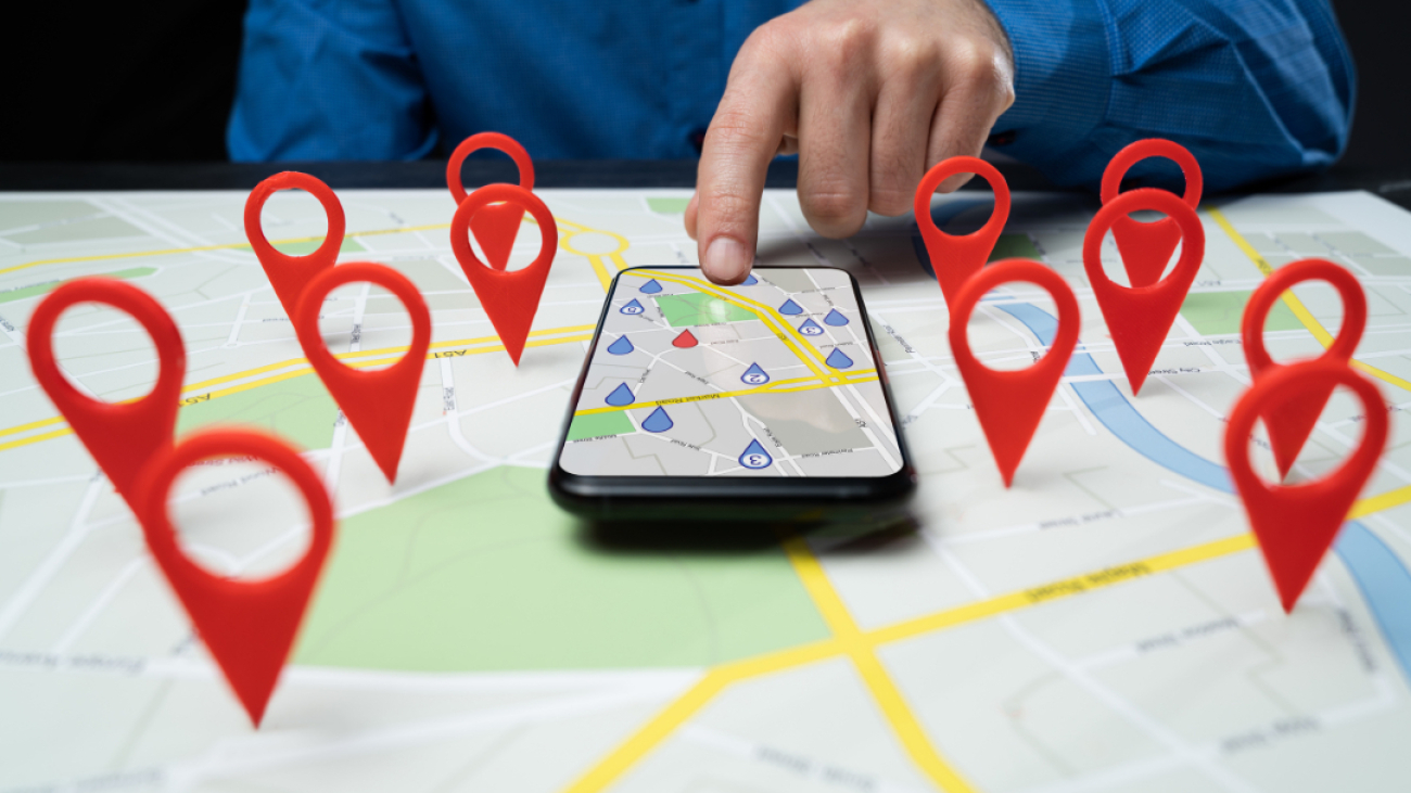 Mapa de Google Maps con negocios locales en Madrid optimizados para mejorar su visibilidad.