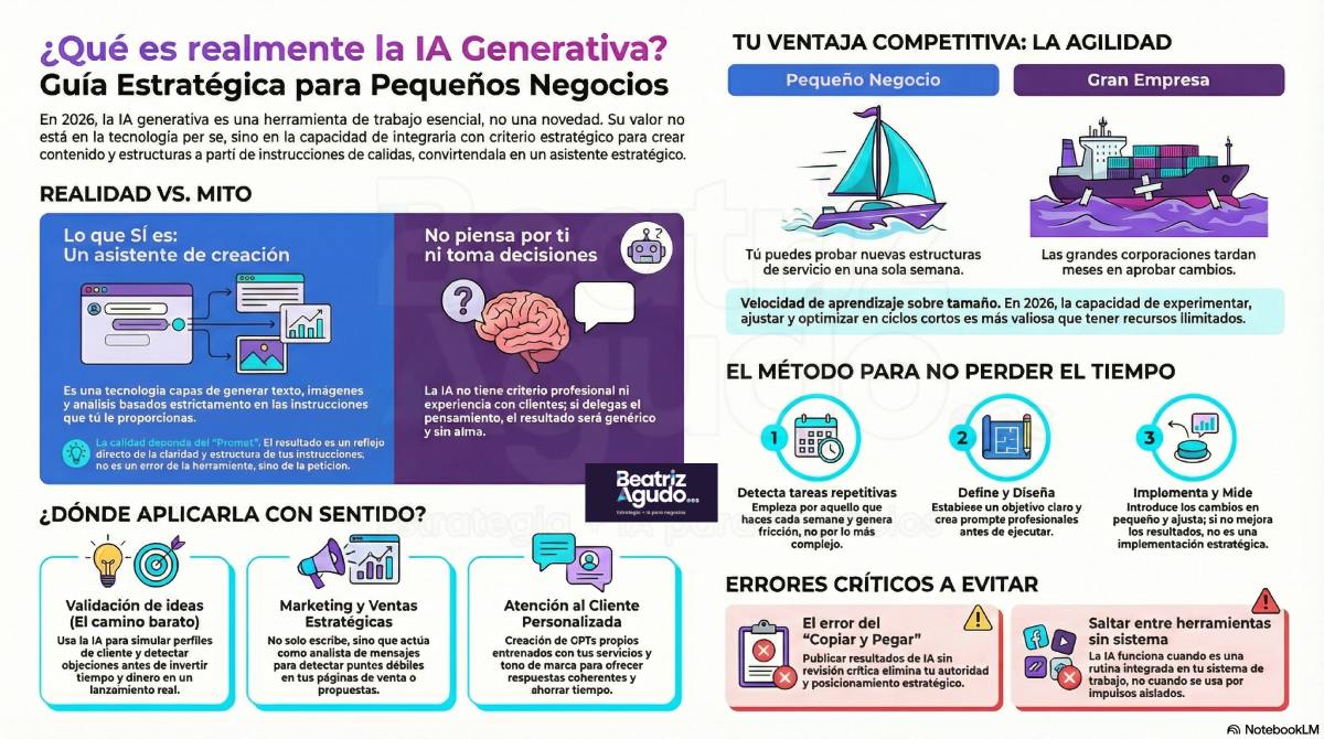 Qué es la IA generativa orientada a negocios, por beatrizagudo.es