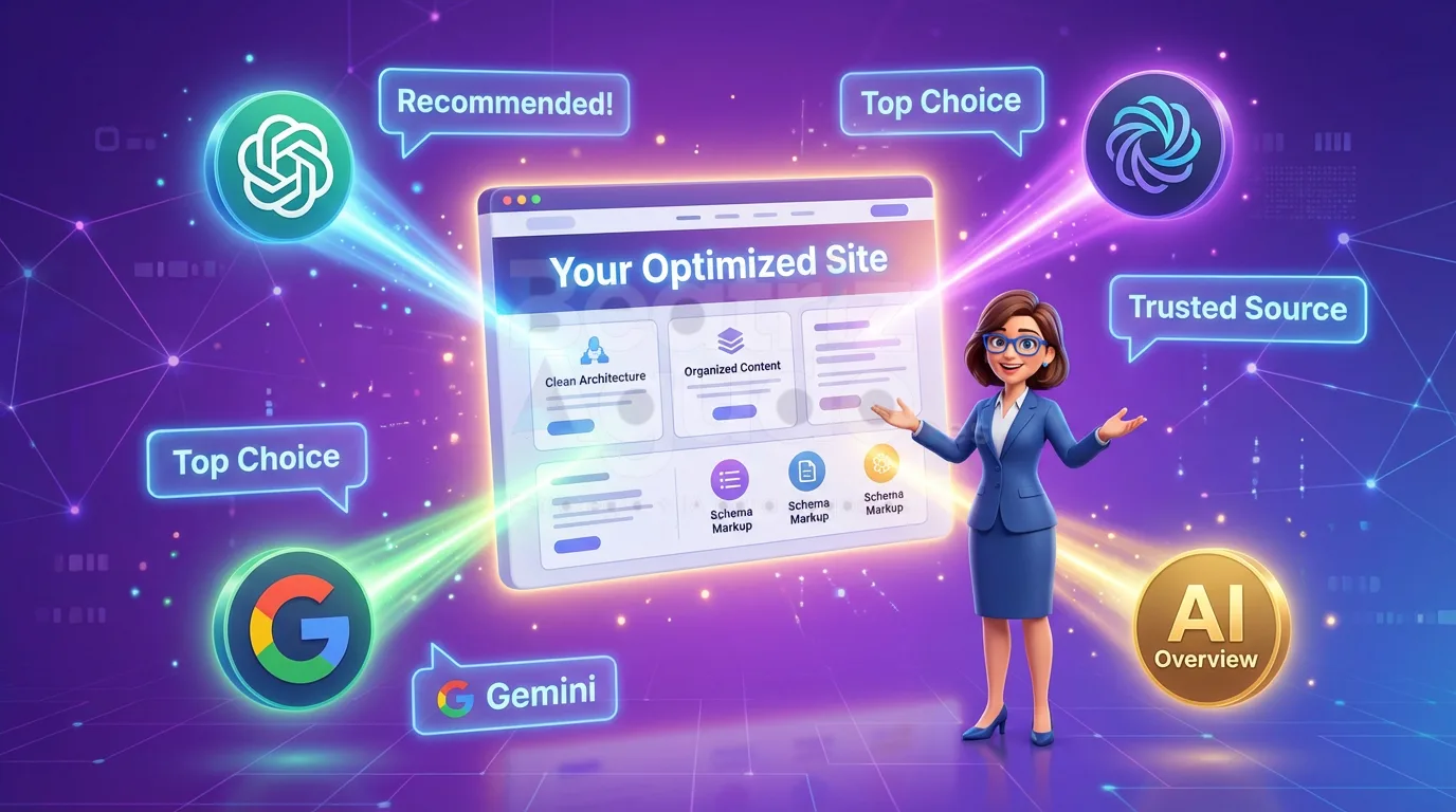 Web optimizada con AIO siendo recomendada por ChatGPT, Google Gemini, Perplexity y AI Overviews: tu negocio puede ser el próximo
