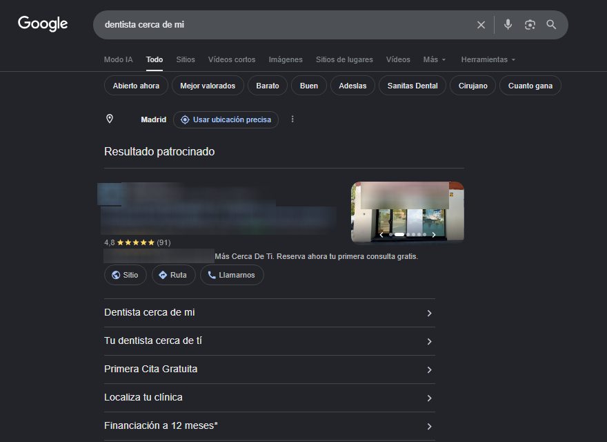 Google ha eliminado las respuestas de IA generativa en búsquedas locales de dentistas en 2026